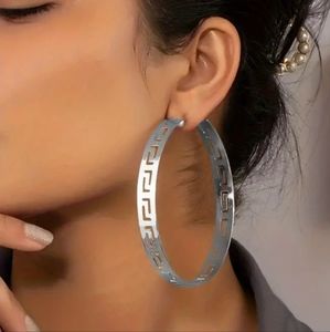 Retro Silver Simple Hoop Earrings